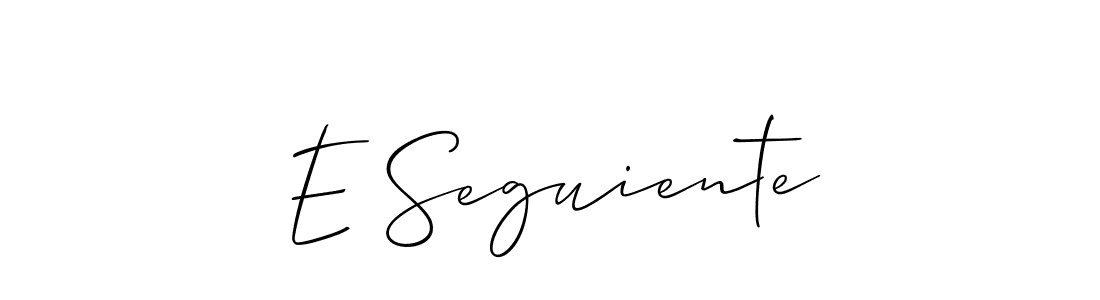 Design your own signature with our free online signature maker. With this signature software, you can create a handwritten (Allison_Script) signature for name E Seguiente. E Seguiente signature style 2 images and pictures png