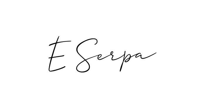 How to make E Serpa signature? Allison_Script is a professional autograph style. Create handwritten signature for E Serpa name. E Serpa signature style 2 images and pictures png