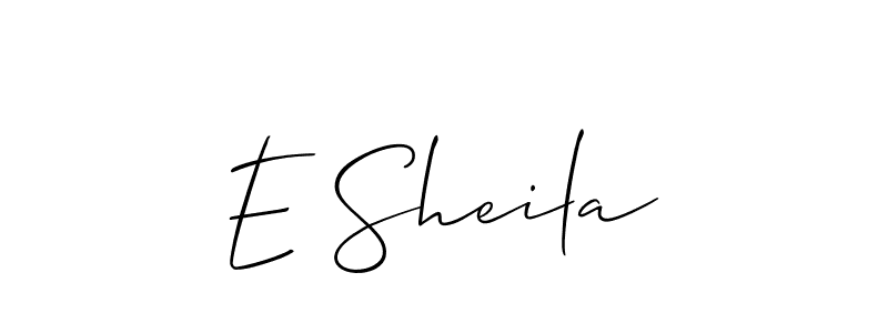 Design your own signature with our free online signature maker. With this signature software, you can create a handwritten (Allison_Script) signature for name E Sheila. E Sheila signature style 2 images and pictures png