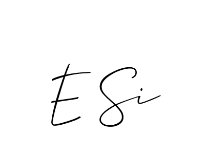 if you are searching for the best signature style for your name E Si. so please give up your signature search. here we have designed multiple signature styles  using Allison_Script. E Si signature style 2 images and pictures png