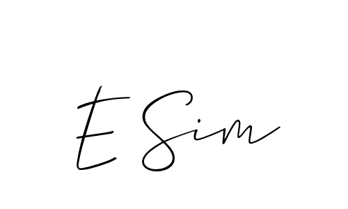 if you are searching for the best signature style for your name E Sim. so please give up your signature search. here we have designed multiple signature styles  using Allison_Script. E Sim signature style 2 images and pictures png