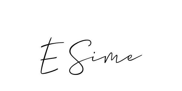 Use a signature maker to create a handwritten signature online. With this signature software, you can design (Allison_Script) your own signature for name E Sime. E Sime signature style 2 images and pictures png