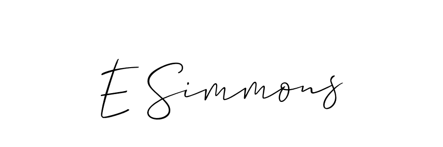 if you are searching for the best signature style for your name E Simmons. so please give up your signature search. here we have designed multiple signature styles  using Allison_Script. E Simmons signature style 2 images and pictures png