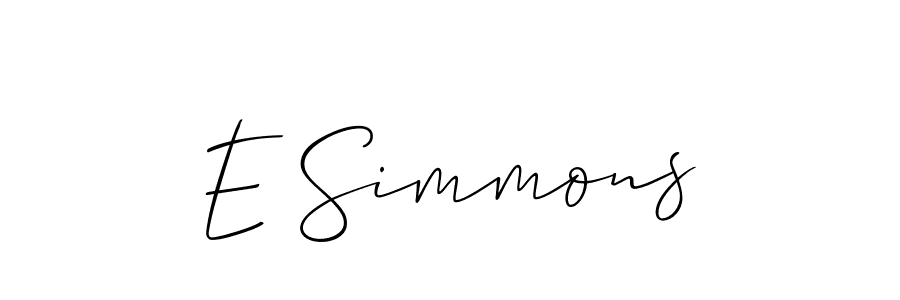 How to make E Simmons signature? Allison_Script is a professional autograph style. Create handwritten signature for E Simmons name. E Simmons signature style 2 images and pictures png