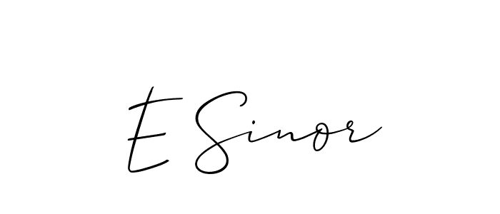 Make a beautiful signature design for name E Sinor. With this signature (Allison_Script) style, you can create a handwritten signature for free. E Sinor signature style 2 images and pictures png