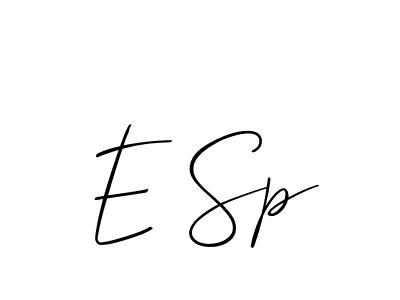 Similarly Allison_Script is the best handwritten signature design. Signature creator online .You can use it as an online autograph creator for name E Sp. E Sp signature style 2 images and pictures png
