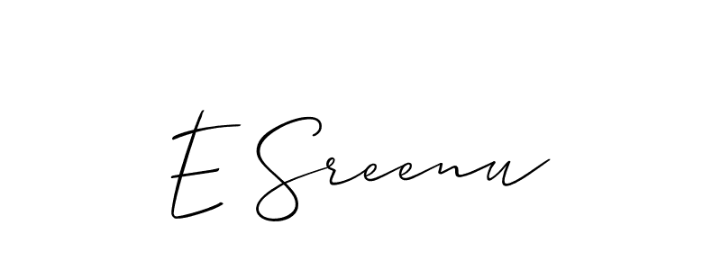 You should practise on your own different ways (Allison_Script) to write your name (E Sreenu) in signature. don't let someone else do it for you. E Sreenu signature style 2 images and pictures png