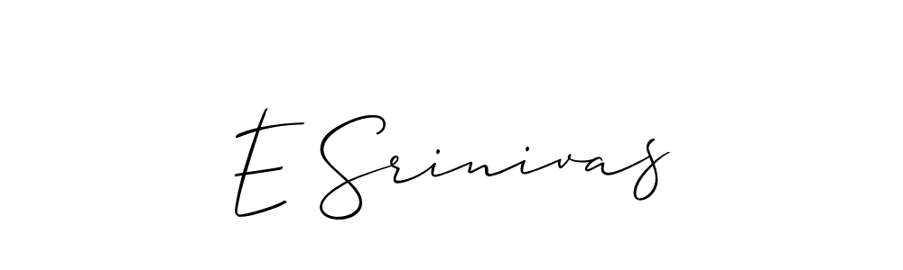 Make a beautiful signature design for name E Srinivas. With this signature (Allison_Script) style, you can create a handwritten signature for free. E Srinivas signature style 2 images and pictures png