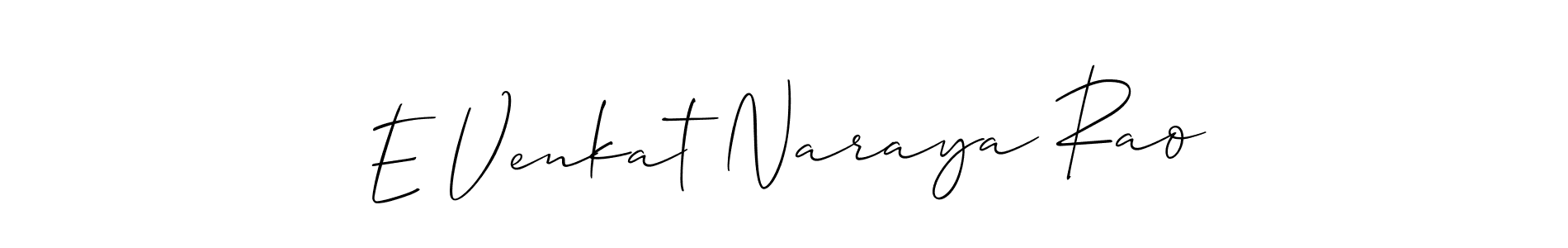 Similarly Allison_Script is the best handwritten signature design. Signature creator online .You can use it as an online autograph creator for name E Venkat Naraya Rao. E Venkat Naraya Rao signature style 2 images and pictures png