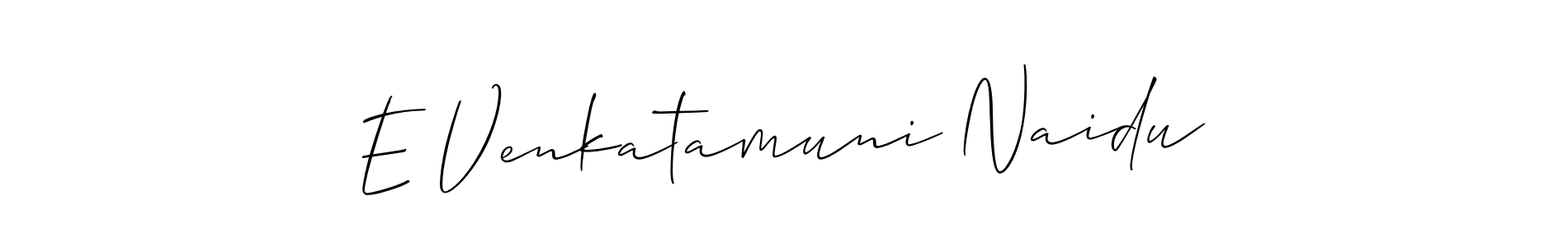 It looks lik you need a new signature style for name E Venkatamuni Naidu. Design unique handwritten (Allison_Script) signature with our free signature maker in just a few clicks. E Venkatamuni Naidu signature style 2 images and pictures png