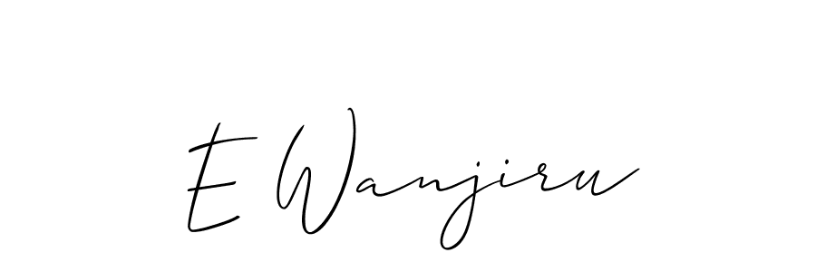 Create a beautiful signature design for name E Wanjiru. With this signature (Allison_Script) fonts, you can make a handwritten signature for free. E Wanjiru signature style 2 images and pictures png