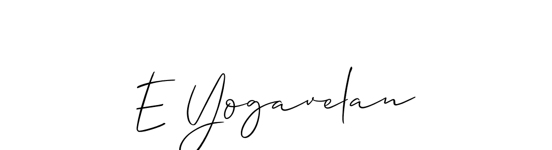 if you are searching for the best signature style for your name E Yogavelan. so please give up your signature search. here we have designed multiple signature styles  using Allison_Script. E Yogavelan signature style 2 images and pictures png