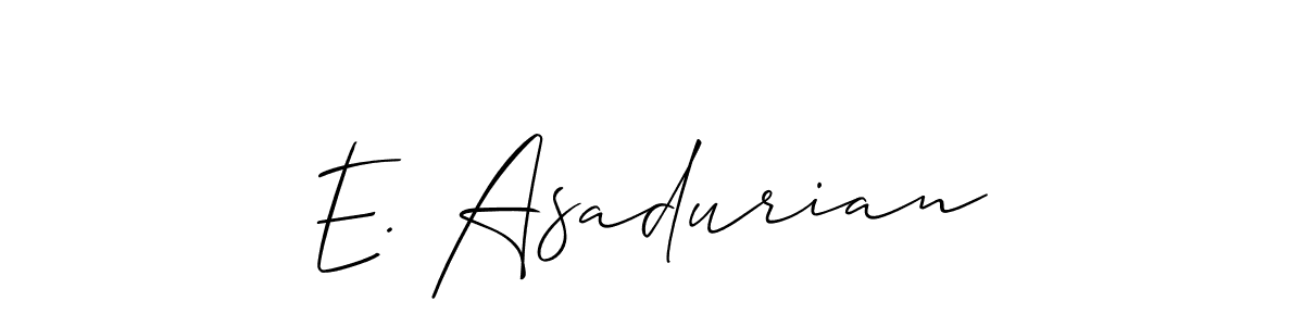 if you are searching for the best signature style for your name E. Asadurian. so please give up your signature search. here we have designed multiple signature styles  using Allison_Script. E. Asadurian signature style 2 images and pictures png