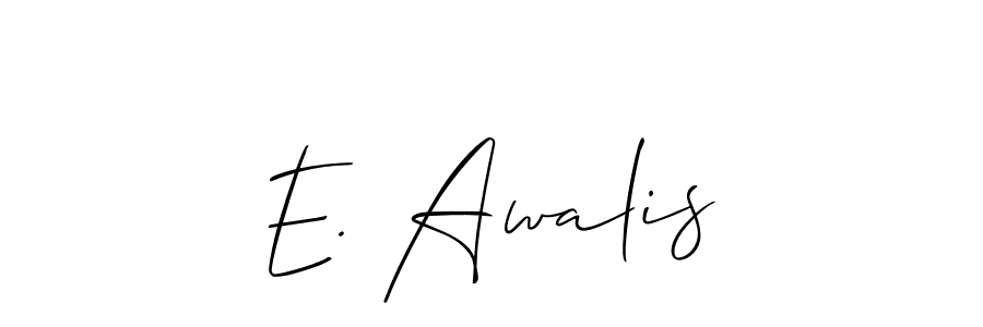 Create a beautiful signature design for name E. Awalis. With this signature (Allison_Script) fonts, you can make a handwritten signature for free. E. Awalis signature style 2 images and pictures png