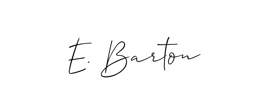 How to make E. Barton name signature. Use Allison_Script style for creating short signs online. This is the latest handwritten sign. E. Barton signature style 2 images and pictures png