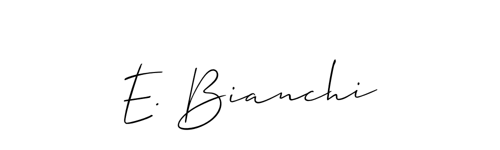 Similarly Allison_Script is the best handwritten signature design. Signature creator online .You can use it as an online autograph creator for name E. Bianchi. E. Bianchi signature style 2 images and pictures png