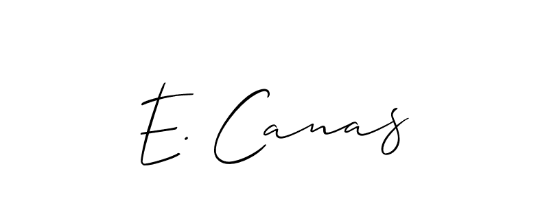 You should practise on your own different ways (Allison_Script) to write your name (E. Canas) in signature. don't let someone else do it for you. E. Canas signature style 2 images and pictures png