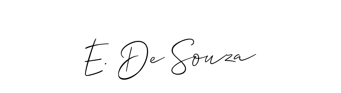 You should practise on your own different ways (Allison_Script) to write your name (E. De Souza) in signature. don't let someone else do it for you. E. De Souza signature style 2 images and pictures png