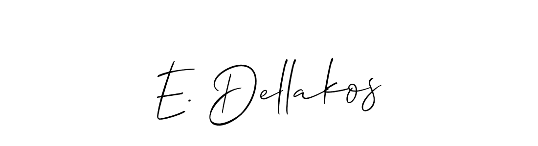 Make a short E. Dellakos signature style. Manage your documents anywhere anytime using Allison_Script. Create and add eSignatures, submit forms, share and send files easily. E. Dellakos signature style 2 images and pictures png