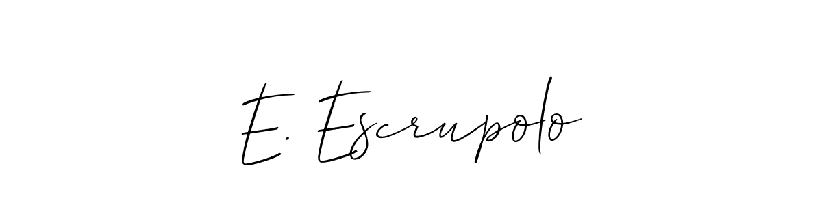 Allison_Script is a professional signature style that is perfect for those who want to add a touch of class to their signature. It is also a great choice for those who want to make their signature more unique. Get E. Escrupolo name to fancy signature for free. E. Escrupolo signature style 2 images and pictures png