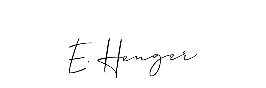 Make a beautiful signature design for name E. Henger. With this signature (Allison_Script) style, you can create a handwritten signature for free. E. Henger signature style 2 images and pictures png