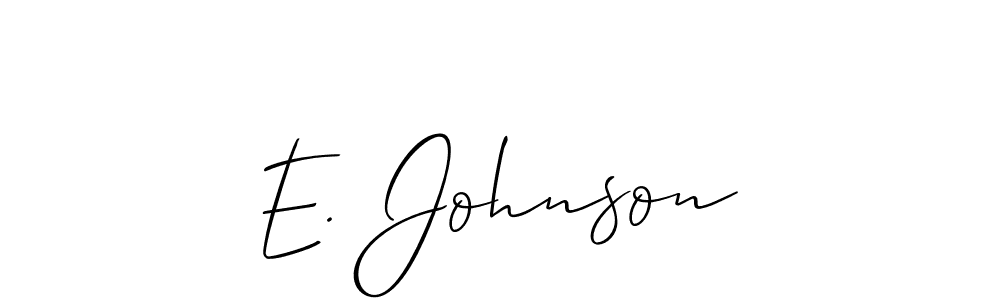 Create a beautiful signature design for name E. Johnson. With this signature (Allison_Script) fonts, you can make a handwritten signature for free. E. Johnson signature style 2 images and pictures png