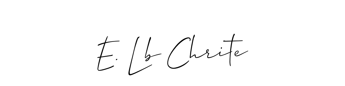 Create a beautiful signature design for name E. Lb Chrite. With this signature (Allison_Script) fonts, you can make a handwritten signature for free. E. Lb Chrite signature style 2 images and pictures png