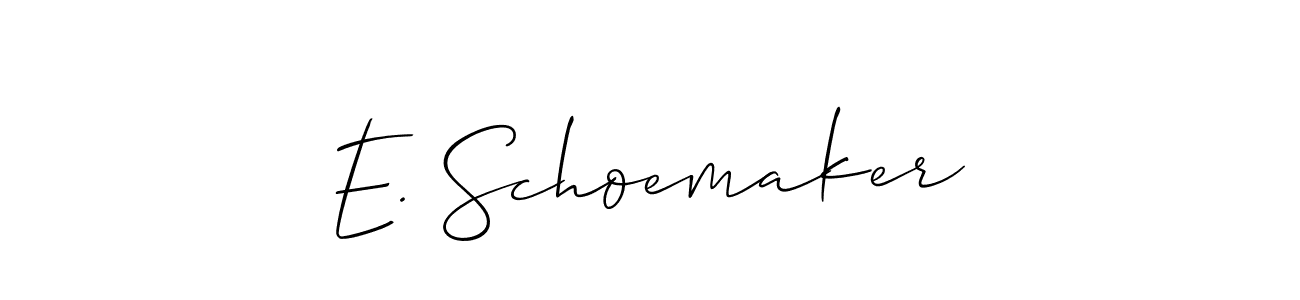 Also You can easily find your signature by using the search form. We will create E. Schoemaker name handwritten signature images for you free of cost using Allison_Script sign style. E. Schoemaker signature style 2 images and pictures png