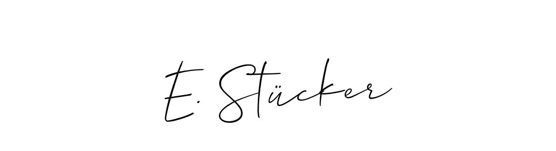 Check out images of Autograph of E. Stücker name. Actor E. Stücker Signature Style. Allison_Script is a professional sign style online. E. Stücker signature style 2 images and pictures png