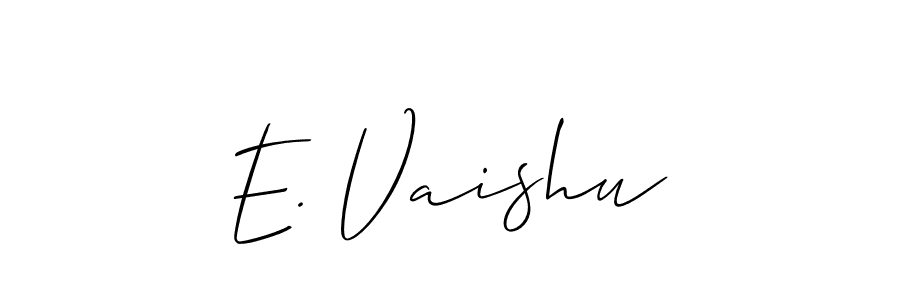 Similarly Allison_Script is the best handwritten signature design. Signature creator online .You can use it as an online autograph creator for name E. Vaishu. E. Vaishu signature style 2 images and pictures png