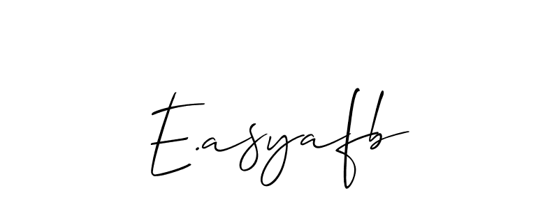 Similarly Allison_Script is the best handwritten signature design. Signature creator online .You can use it as an online autograph creator for name E.asyafb. E.asyafb signature style 2 images and pictures png