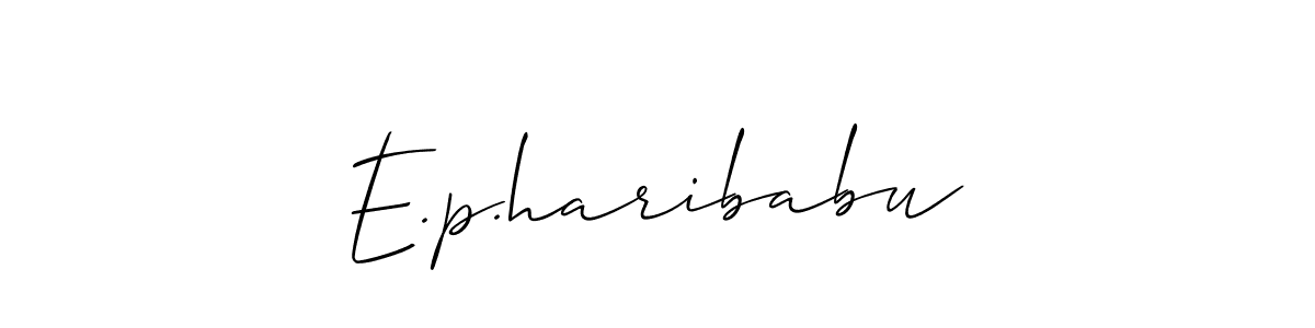 Create a beautiful signature design for name E.p.haribabu. With this signature (Allison_Script) fonts, you can make a handwritten signature for free. E.p.haribabu signature style 2 images and pictures png