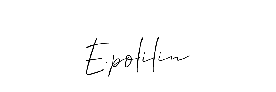 How to Draw E.polilin signature style? Allison_Script is a latest design signature styles for name E.polilin. E.polilin signature style 2 images and pictures png