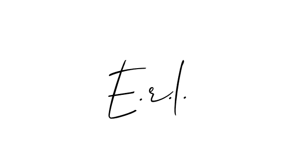 How to make E.r.l. name signature. Use Allison_Script style for creating short signs online. This is the latest handwritten sign. E.r.l. signature style 2 images and pictures png