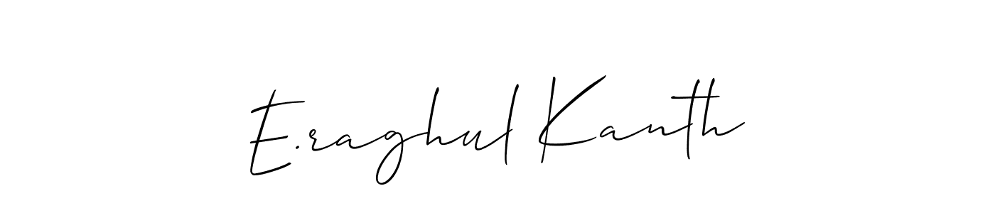 Allison_Script is a professional signature style that is perfect for those who want to add a touch of class to their signature. It is also a great choice for those who want to make their signature more unique. Get E.raghul Kanth name to fancy signature for free. E.raghul Kanth signature style 2 images and pictures png