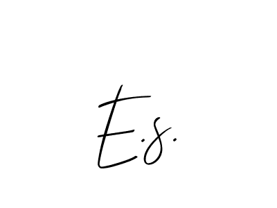 Also You can easily find your signature by using the search form. We will create E.s. name handwritten signature images for you free of cost using Allison_Script sign style. E.s. signature style 2 images and pictures png