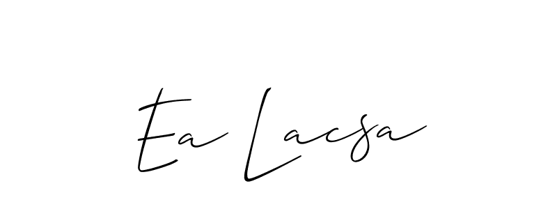 Design your own signature with our free online signature maker. With this signature software, you can create a handwritten (Allison_Script) signature for name Ea Lacsa. Ea Lacsa signature style 2 images and pictures png