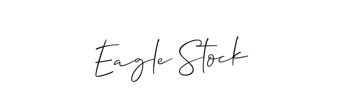 Make a beautiful signature design for name Eagle Stock. With this signature (Allison_Script) style, you can create a handwritten signature for free. Eagle Stock signature style 2 images and pictures png