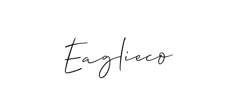 How to make Eaglieco name signature. Use Allison_Script style for creating short signs online. This is the latest handwritten sign. Eaglieco signature style 2 images and pictures png