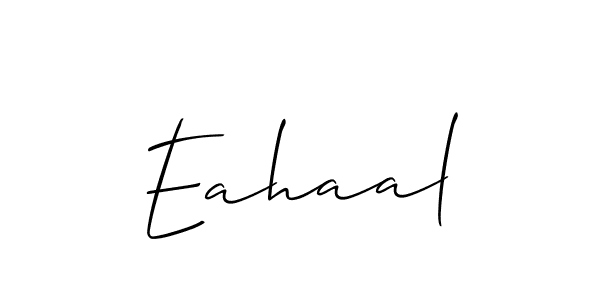 Allison_Script is a professional signature style that is perfect for those who want to add a touch of class to their signature. It is also a great choice for those who want to make their signature more unique. Get Eahaal name to fancy signature for free. Eahaal signature style 2 images and pictures png