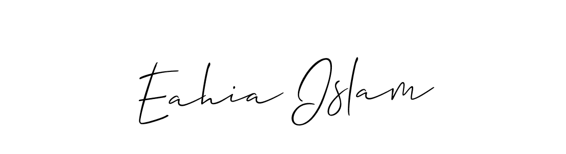 Design your own signature with our free online signature maker. With this signature software, you can create a handwritten (Allison_Script) signature for name Eahia Islam. Eahia Islam signature style 2 images and pictures png