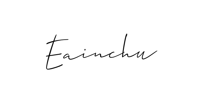 Use a signature maker to create a handwritten signature online. With this signature software, you can design (Allison_Script) your own signature for name Eainchu. Eainchu signature style 2 images and pictures png