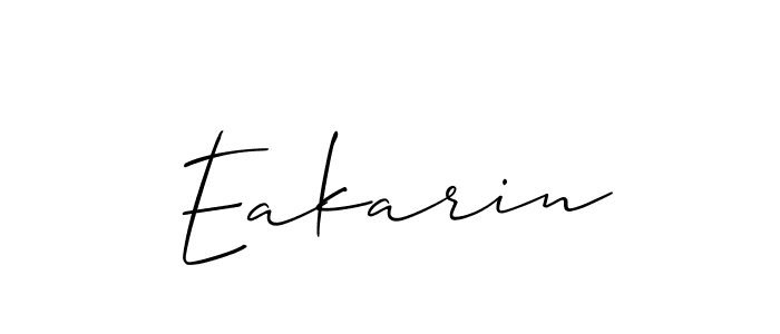 Use a signature maker to create a handwritten signature online. With this signature software, you can design (Allison_Script) your own signature for name Eakarin. Eakarin signature style 2 images and pictures png