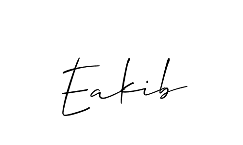 Use a signature maker to create a handwritten signature online. With this signature software, you can design (Allison_Script) your own signature for name Eakib. Eakib signature style 2 images and pictures png