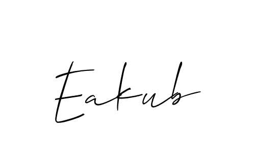 Make a short Eakub signature style. Manage your documents anywhere anytime using Allison_Script. Create and add eSignatures, submit forms, share and send files easily. Eakub signature style 2 images and pictures png