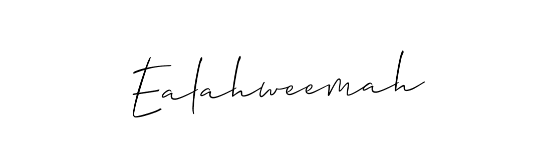 How to make Ealahweemah name signature. Use Allison_Script style for creating short signs online. This is the latest handwritten sign. Ealahweemah signature style 2 images and pictures png