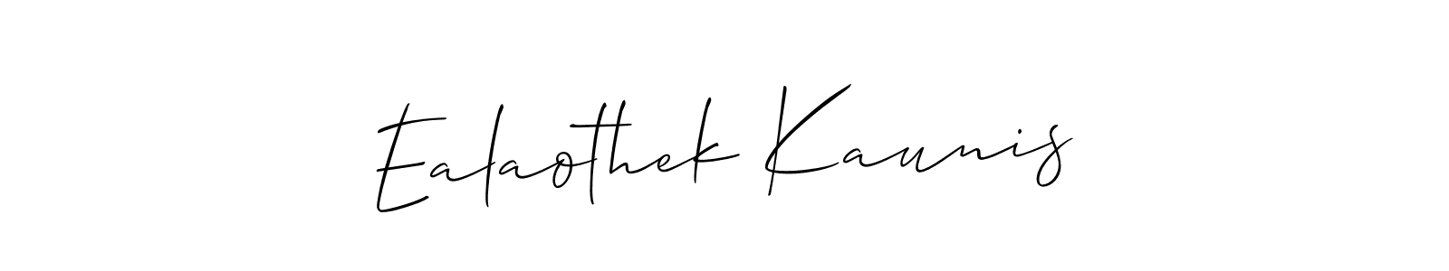 Use a signature maker to create a handwritten signature online. With this signature software, you can design (Allison_Script) your own signature for name Ealaothek Kaunis. Ealaothek Kaunis signature style 2 images and pictures png