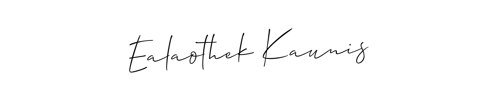 Use a signature maker to create a handwritten signature online. With this signature software, you can design (Allison_Script) your own signature for name Ealaothek Kaunis. Ealaothek Kaunis signature style 2 images and pictures png