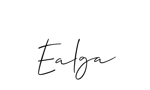 Make a beautiful signature design for name Ealga. With this signature (Allison_Script) style, you can create a handwritten signature for free. Ealga signature style 2 images and pictures png