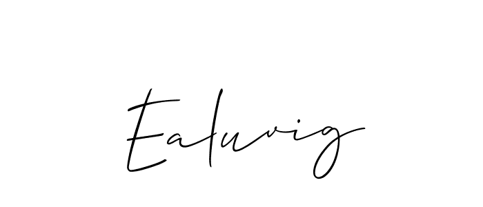 Make a beautiful signature design for name Ealuvig. With this signature (Allison_Script) style, you can create a handwritten signature for free. Ealuvig signature style 2 images and pictures png